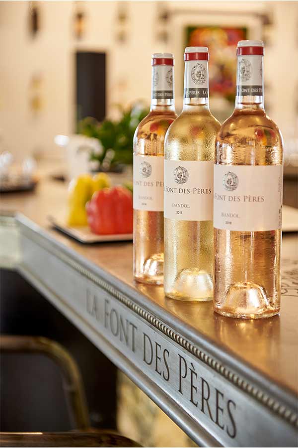 Bouteille de vin blanc de Bandol