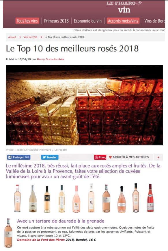 bandol rosé 2018 meilleur